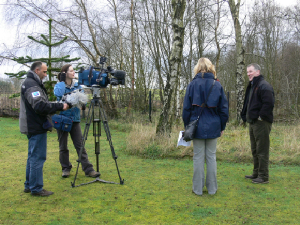 STV news crew filming Ken Neil of DRSP